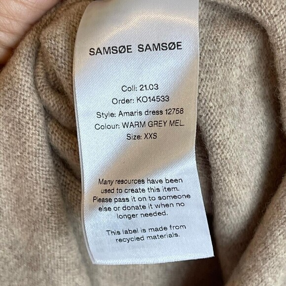 New Samsøe Samsøe Knit 100% Wool Amaris Jumper Dress Oversized XS/XXS. - Picture 13 of 13